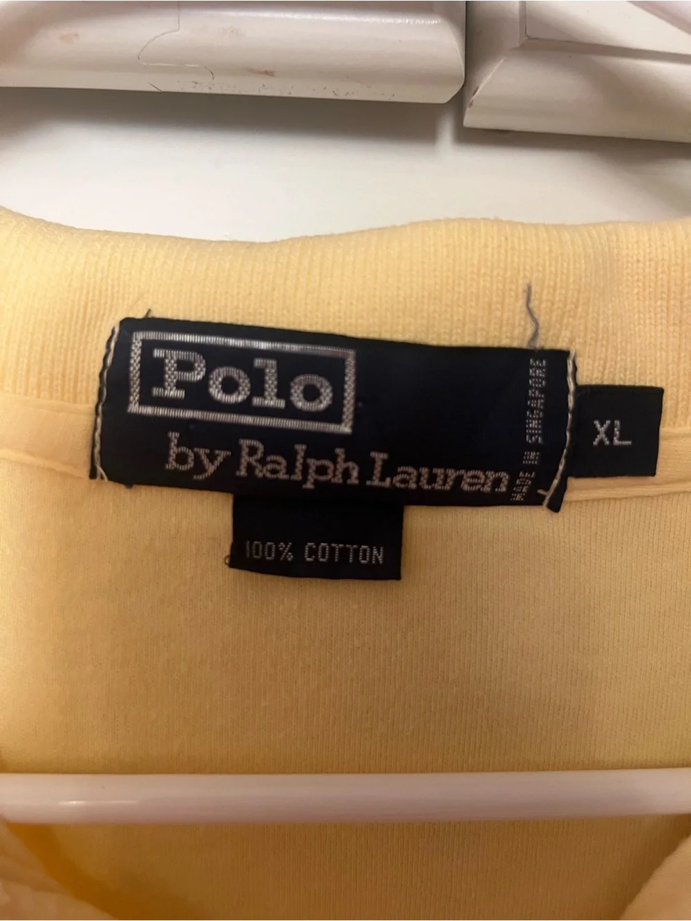 Ralph Lauren Vintage Blue Label  Classic Lt Yellow Polo Shirt Men’s XL